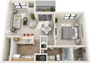 1 bedroom 1 bath floor plan 1 bedroom 1 bath floor plan at St. Johns Forest Apartments, Jacksonville